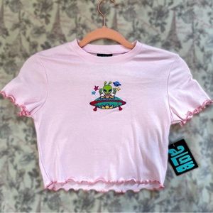 🛸 zumiez A-Lab Cynthia Alien Pink Crop Top 👽💓